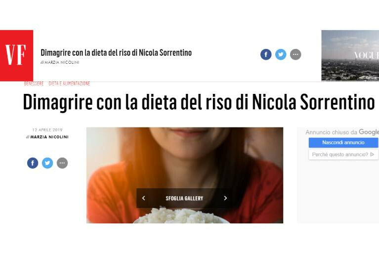 Vanity Fair: Dimagrire con la dieta del riso di Nicola Sorrentino